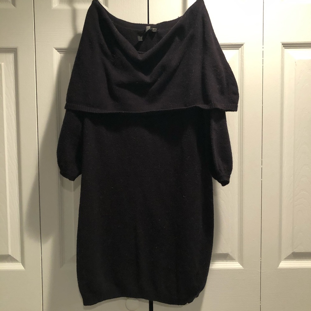 Black sweater dress.